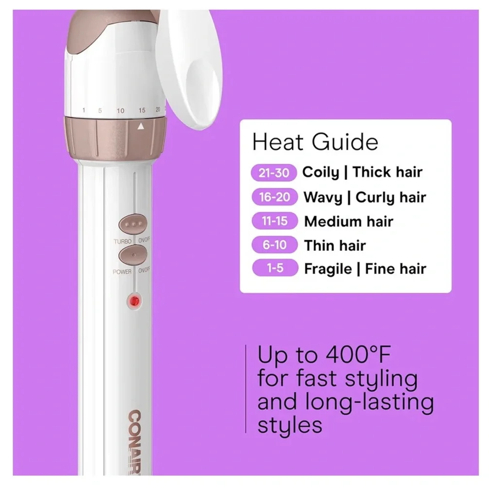 New BNIB Conair Double Ceramic Triple Barrel Waver, White/Rose Gold - Picture 4 of 10